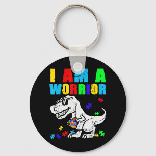 Llavero T Rex Dino Soy Un Guerrero Autismo Conciencia