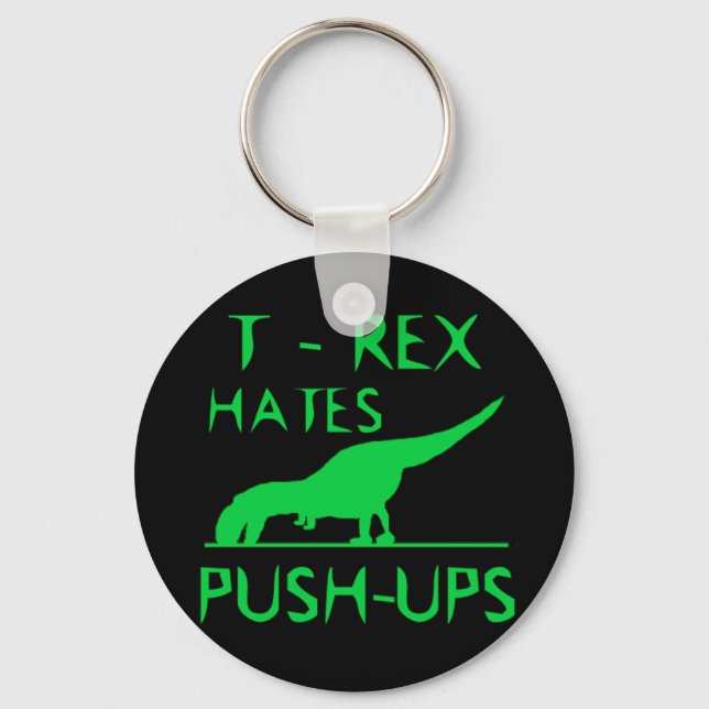 Llavero T REX ODIA A PUSHUPS Funny Dino Design (Anverso)