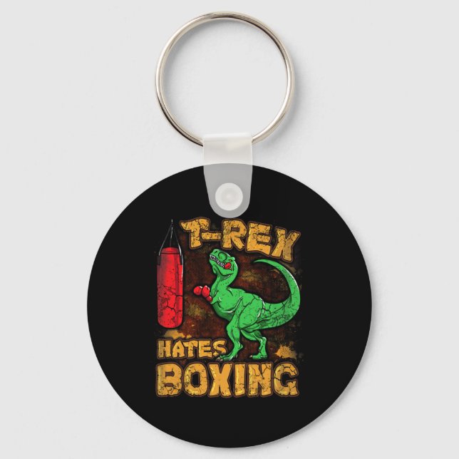 Llavero T-rex Odia el Boxeo Divertido Boxeador Dinosaurio  (Anverso)