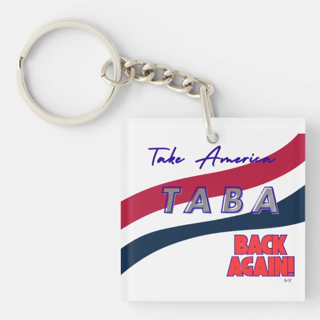 Llavero TABA political take America back again (Frente)