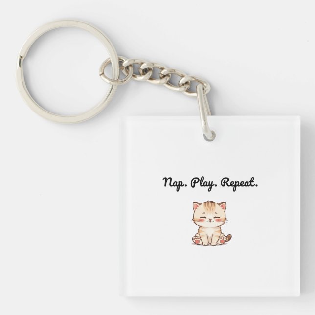 Llavero Tabby Cat Keychain – Cozy Cartoon Accessory for Ca (Frente)
