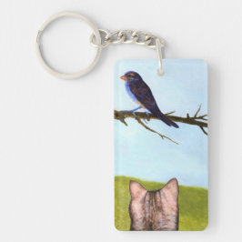 Llavero Tabby Cats Talk to Birds