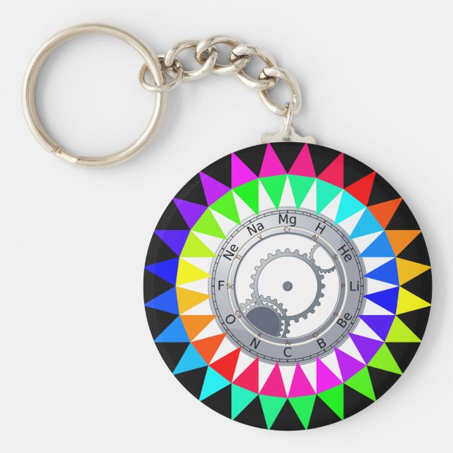 Llavero Tabla de elementos Espectroscopía Keychain (Frente)