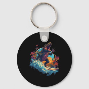 Llavero Tabla de surf de dinosaurio playa surf surfista di