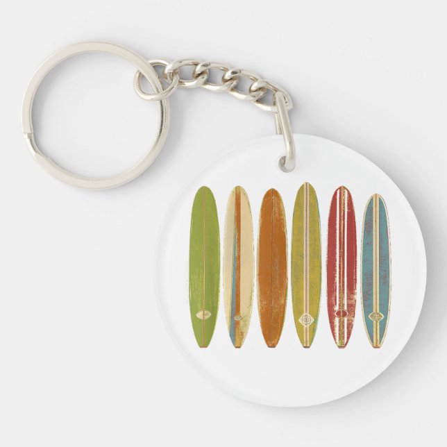 Llavero Tablas de surf Longboard estilo retro vintage (Frente)
