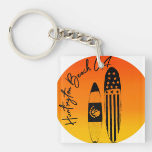 Llavero Tablas de surf y puestas de sol de Huntington Beac
