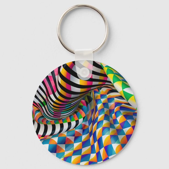 Llavero Tablero de cheques y arte digital de banda (Anverso)