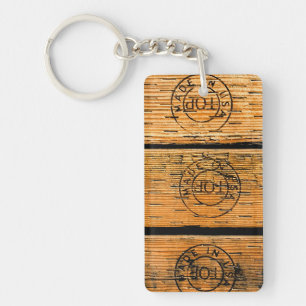 Llavero Tablones de madera estampados con "Hecho en EE. UU