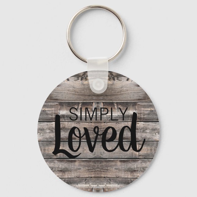 Llavero tablones de madera templados con SIMPLEMENTE AMADO (Anverso)