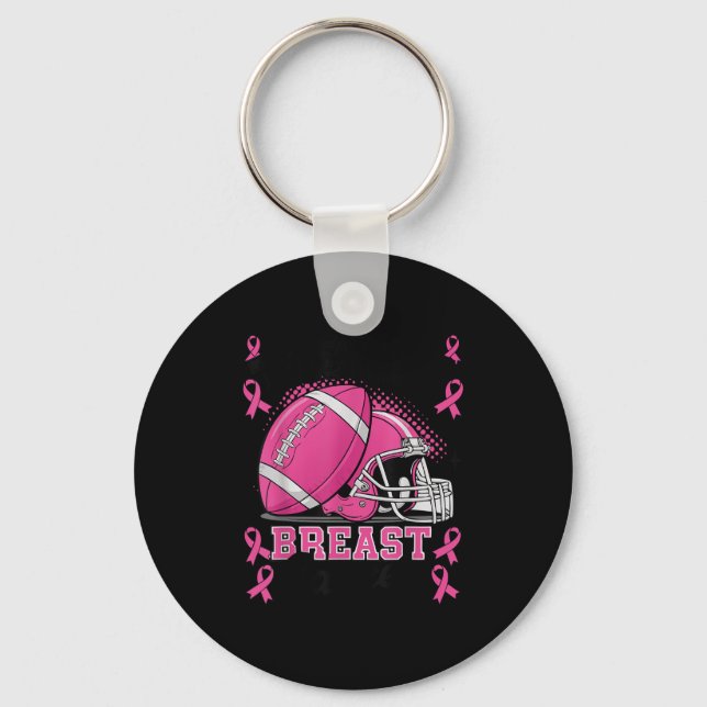Llavero Tackle Breast Cancer Awareness Nk Ribbon Football  (Anverso)