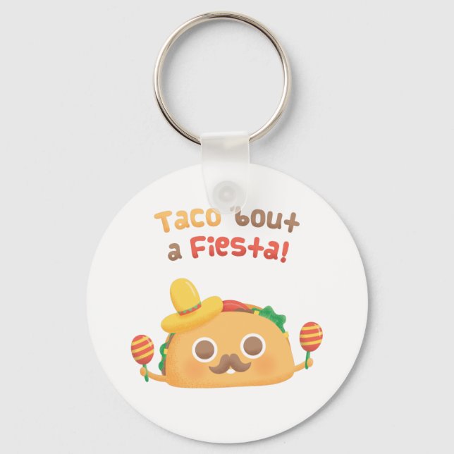 Llavero Taco Bout A Fiesta Cute Food Punch Keychain (Anverso)