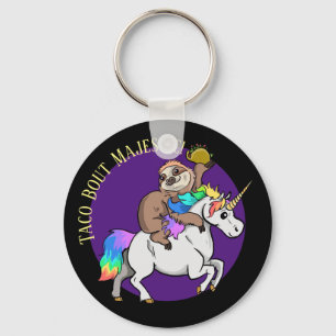 Llavero Taco Bout Majestic Sloth Riding Unicorn