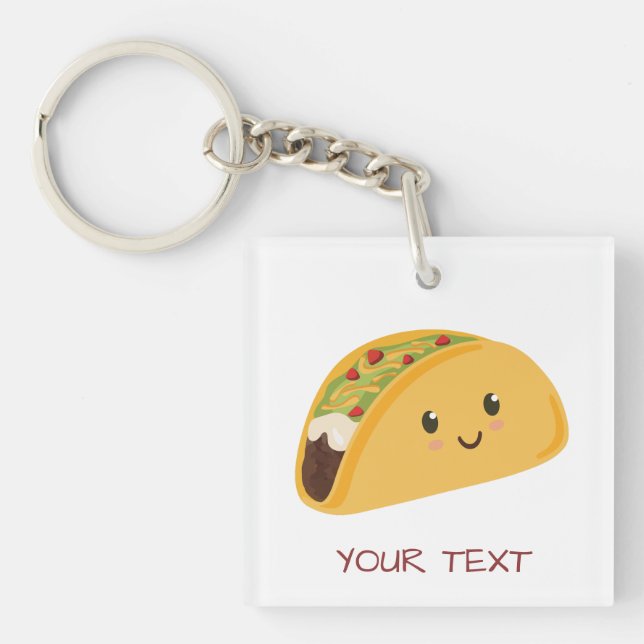 Llavero Taco-combate personalizado Taco lindo de Kawaii (Frente)