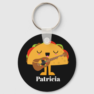 Llavero Taco de canto mexicano lindo añádase nombre