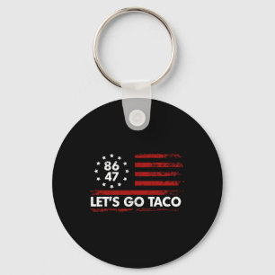 Llavero Taco gracioso vamos a ir a la bandera norteamerica