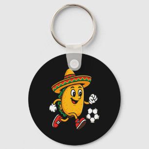 Llavero Taco jugando al fútbol mexicano Cinco de Mayo Somb