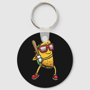Llavero Taco jugando béisbol Mexicano Cinco De Mayo Niños