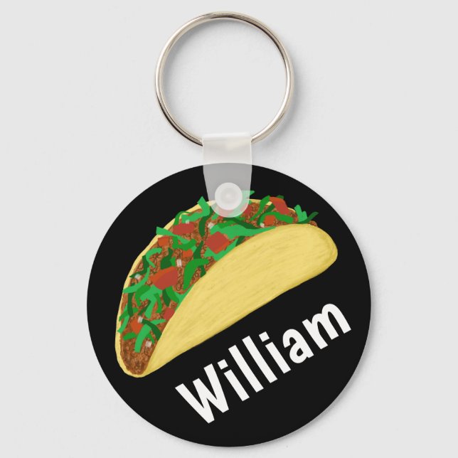 Llavero Taco Time Fun Yummy NOMBRE PERSONALIZADO (Anverso)