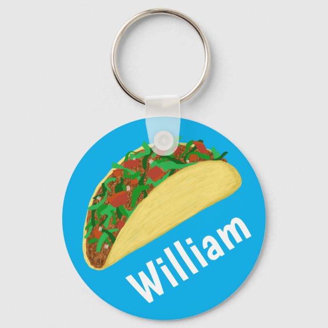 Llavero Taco Time Fun Yummy NOMBRE PERSONALIZADO (Anverso)