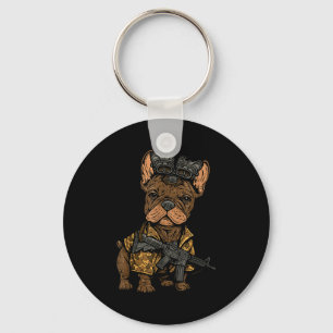 Llavero Tactical Frenchie Perro Divertido Bulldog Con Nvg