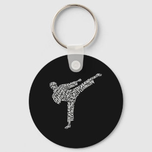 Llavero Taekwondo Artes Marciales Tipografía Niños Hombres