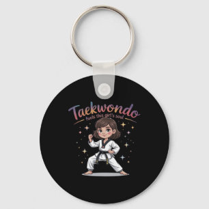 Llavero Taekwondo aviva a este Chica del cinturón negro ta