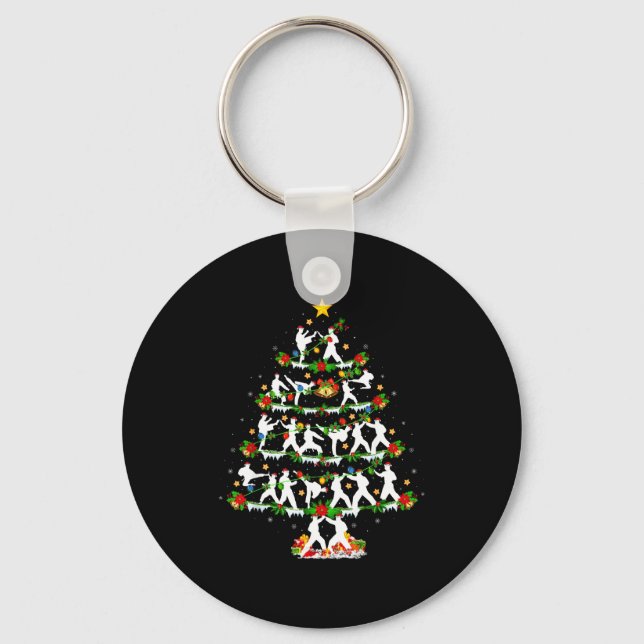 Llavero Taekwondo Lover Xmas Lighting Taekwondo Christmas  (Anverso)