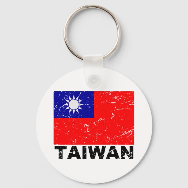 Llavero Taiwan Vintage Flag (Anverso)