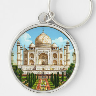 Llavero 🕌 Taj Mahal en marco ornamentado para recuerdo de