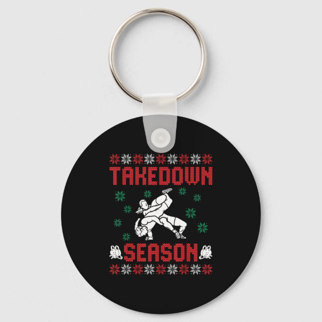 Llavero Takedown Season Girls Wrestling Ugly Sweater Chris (Anverso)