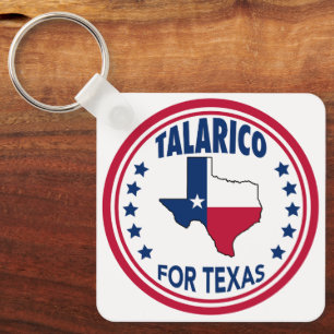 Llavero Talarico para la elección de Texas Rojo Blanco Azu