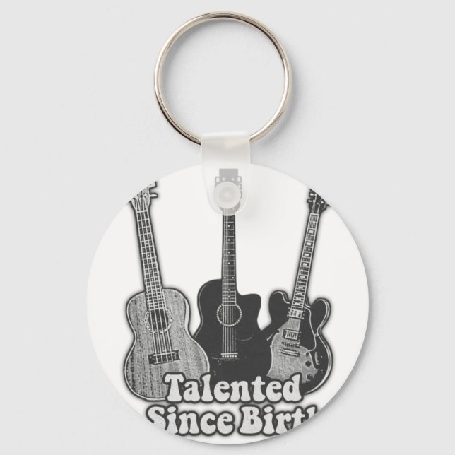 Llavero Talentoso desde su nacimiento. guitarra vintage en (Anverso)
