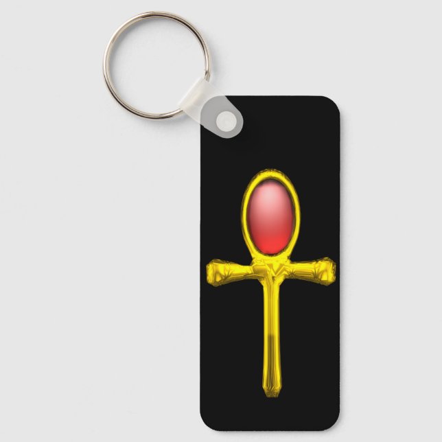 Llavero TALISMAN ROJO, Símbolo de vida eterna ANKH ORO  (Anverso)