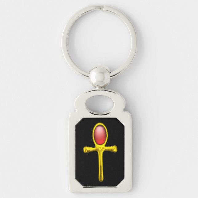 Llavero TALISMAN ROJO, Símbolo de vida eterna ANKH ORO (Anverso)