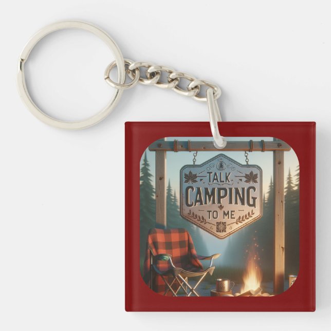 Llavero Talk Camping to Me – Keychain Adventure Gear (Frente)