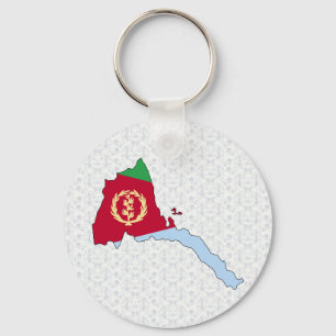 Llavero Tamaño completo del mapa de bandera de Eritrea