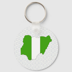Llavero Tamaño completo del mapa de bandera de Nigeria