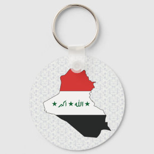 Llavero Tamaño completo del mapa de la bandera de Iraq