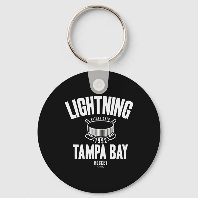 Llavero Tampa Y Lightning Disco de Hockey Azul Oficialment (Anverso)
