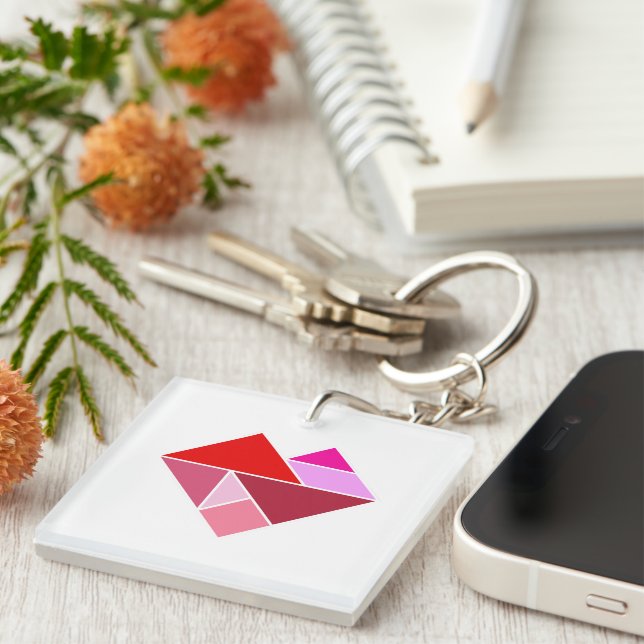 Llavero Tangrama cardíaco (Frente Derecha)