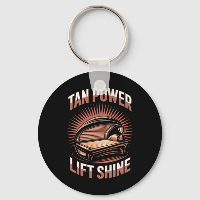 Llavero Tanning Bed Tan Power Gym Goers Bodybuilders Men T (Anverso)