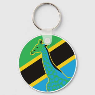 Llavero Tanzania Giraffe Bandera nacional animal de Tanzan