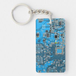 Llavero Tarjeta de circuito azul PCB del conjunto del circ