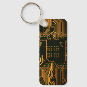 Llavero Tarjeta de circuito electrónico del Naranja del PC