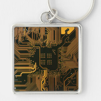Llavero Tarjeta de circuito electrónico del Naranja del PC
