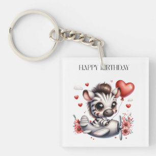 Llavero Tarjeta de cumpleaños de cebra piloto