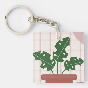 Llavero Tarjeta de cumpleaños de planta de hoja de Monster