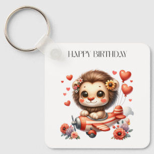 Llavero Tarjeta de cumpleaños del piloto león