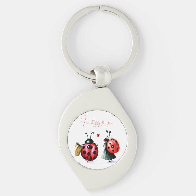 Llavero Tarjeta de El día de San Valentín Ladybug (Anverso)