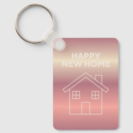 Llavero Tarjeta de Feliz Hogar Nuevo - Gradiente Rosa
